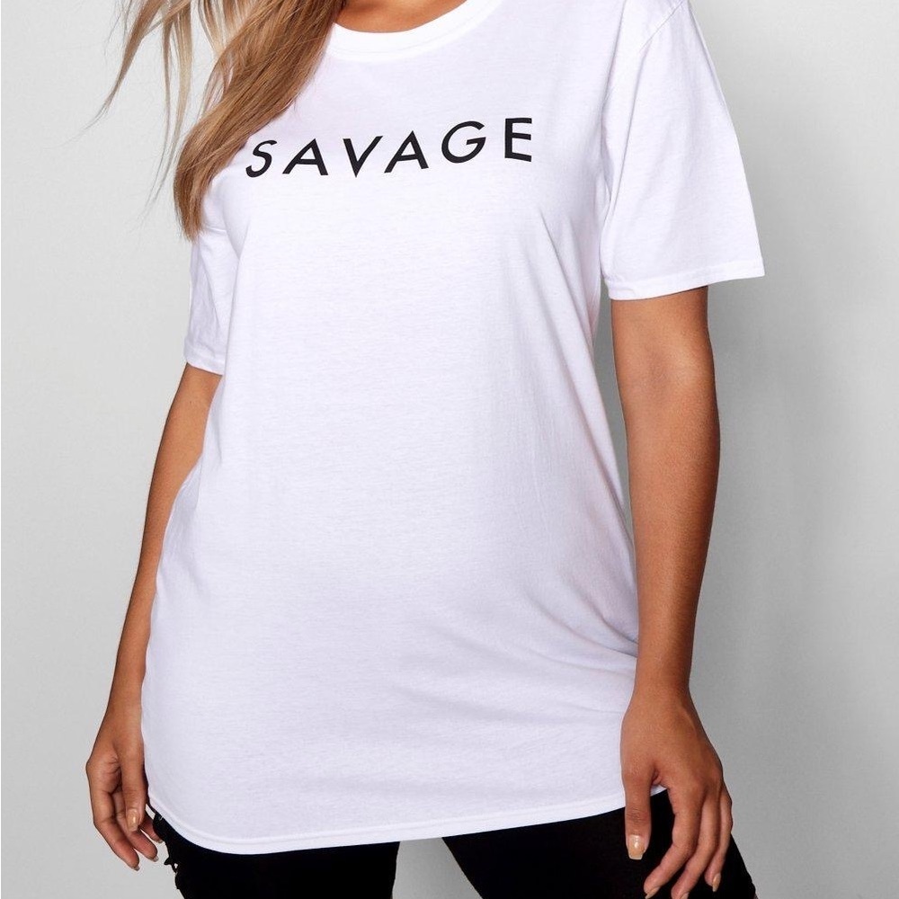 Boohoo White Savage Tee